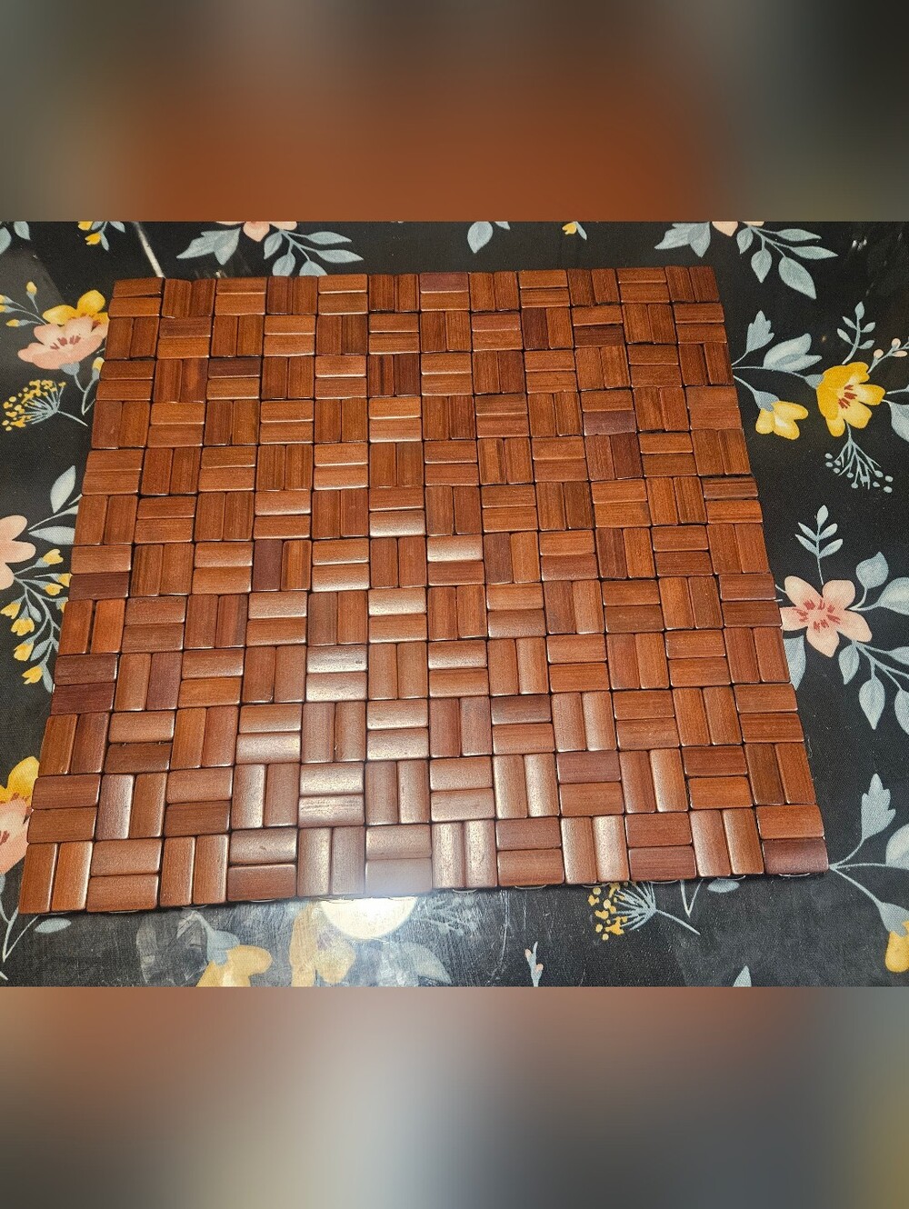Woven Wooden Placemat - Rich Brown